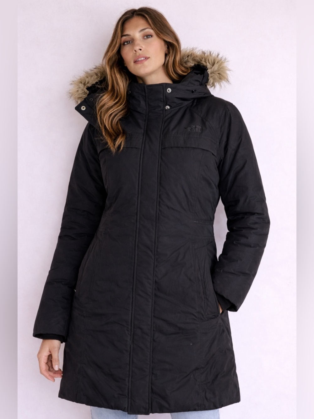 THE NORTH FACE Arctic Parka Goose Down Long black Puffer Coat Hood Women M